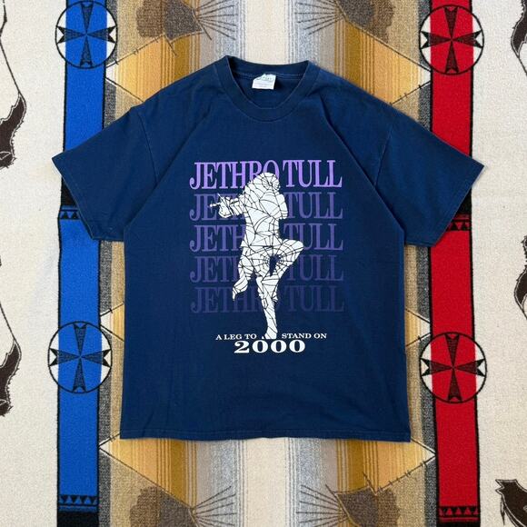 Vintage 2000 Jethro Tull Concert Band T-Shirt Size Large Double Sided Rock - Picture 1 of 7